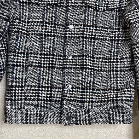 Zara Women’s Plaid Wool-Blend Button Up Jacket Black Gray Check Size Small - Picture 3 of 8